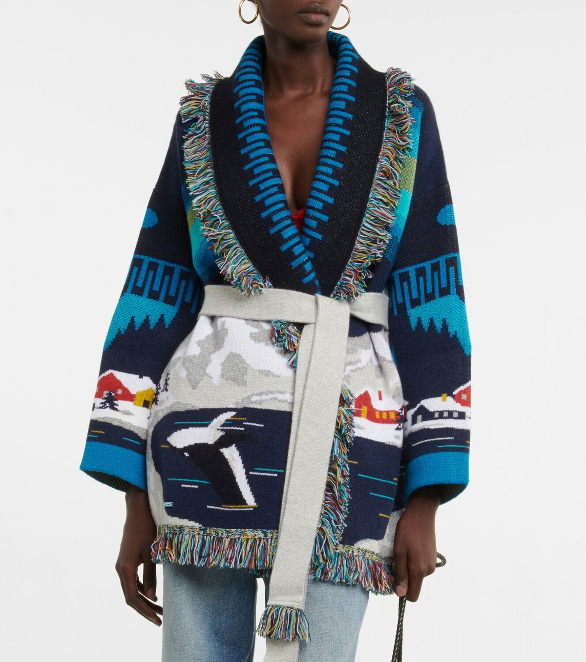 Alanui Arctic Icon jacquard cashmere cardigan