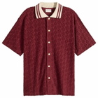 Drôle de Monsieur Men's Monogram Shirt in Wine