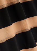 Norma Kamali Striped Tulle and Stretch-jersey Midi Dress Black