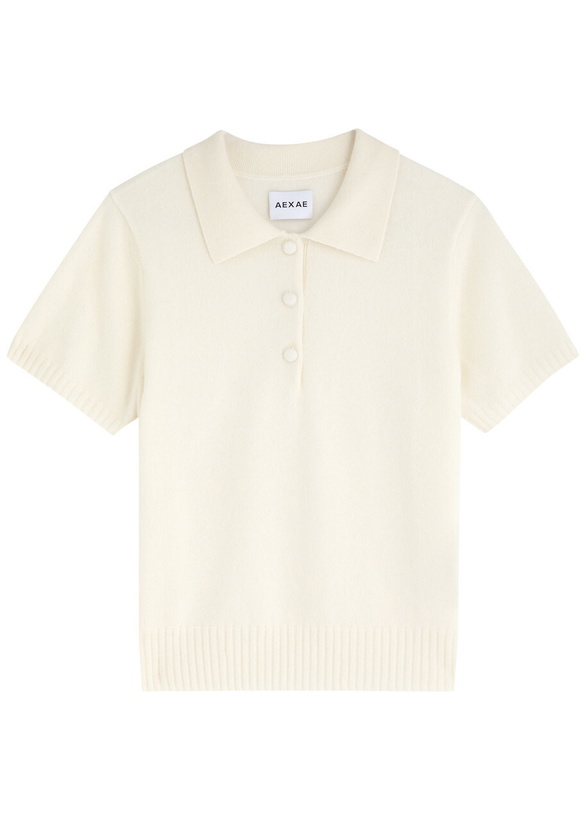 Photo: Aexae Cashmere Polo Jumper Off White