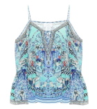 Camilla Embellished printed silk camisole