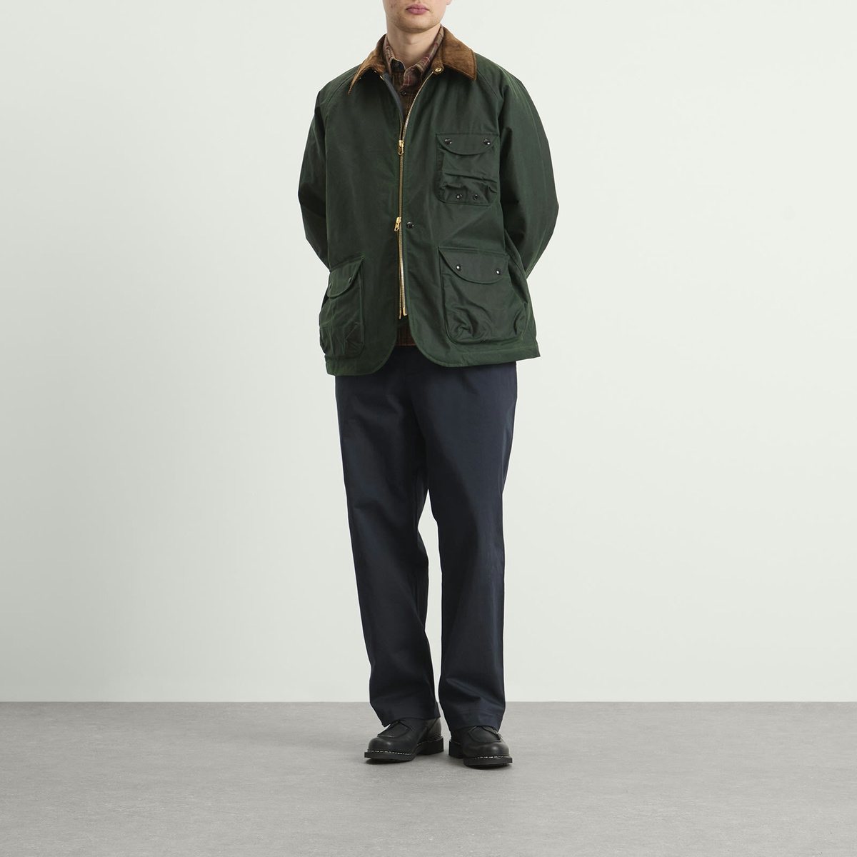 shirocon コットンキャンディバルーンジャケット　size38 Drake's Men's Waxed Coverall Jacket in Emerald Green Drake's