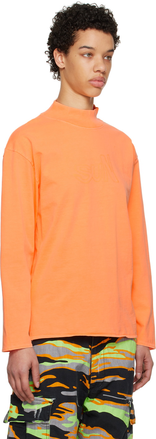 ERL オレンジ グラフィック長袖カットソー ERL Orange Printed Long Sleeve T-Shirt ERL