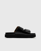 Ganni Wmns Wide Welt Chunky Buckle Flat Sandal Naplack Black - Womens - Sandals & Slides