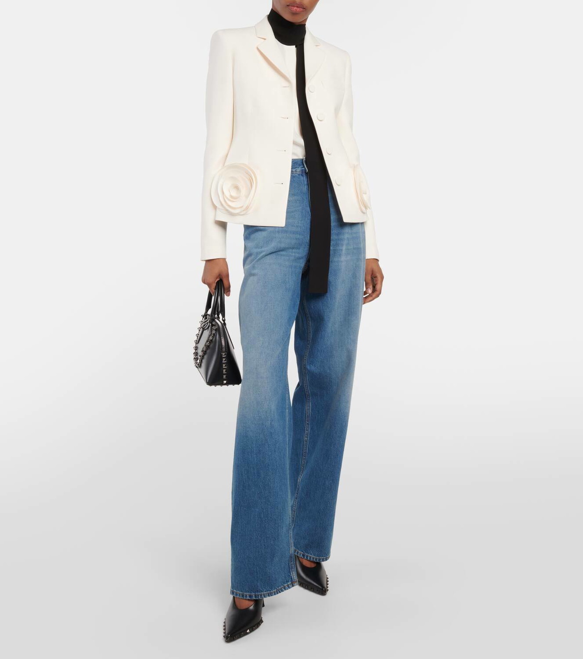 Valentino Crêpe Couture floral-appliqué blazer Valentino