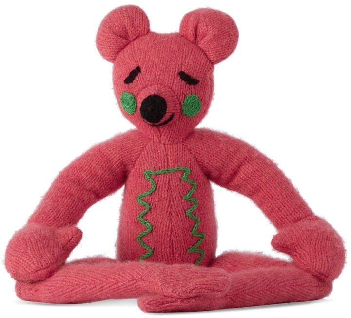 Photo: The Elder Statesman Pink Blomerth Meditating Bear Plush Toy