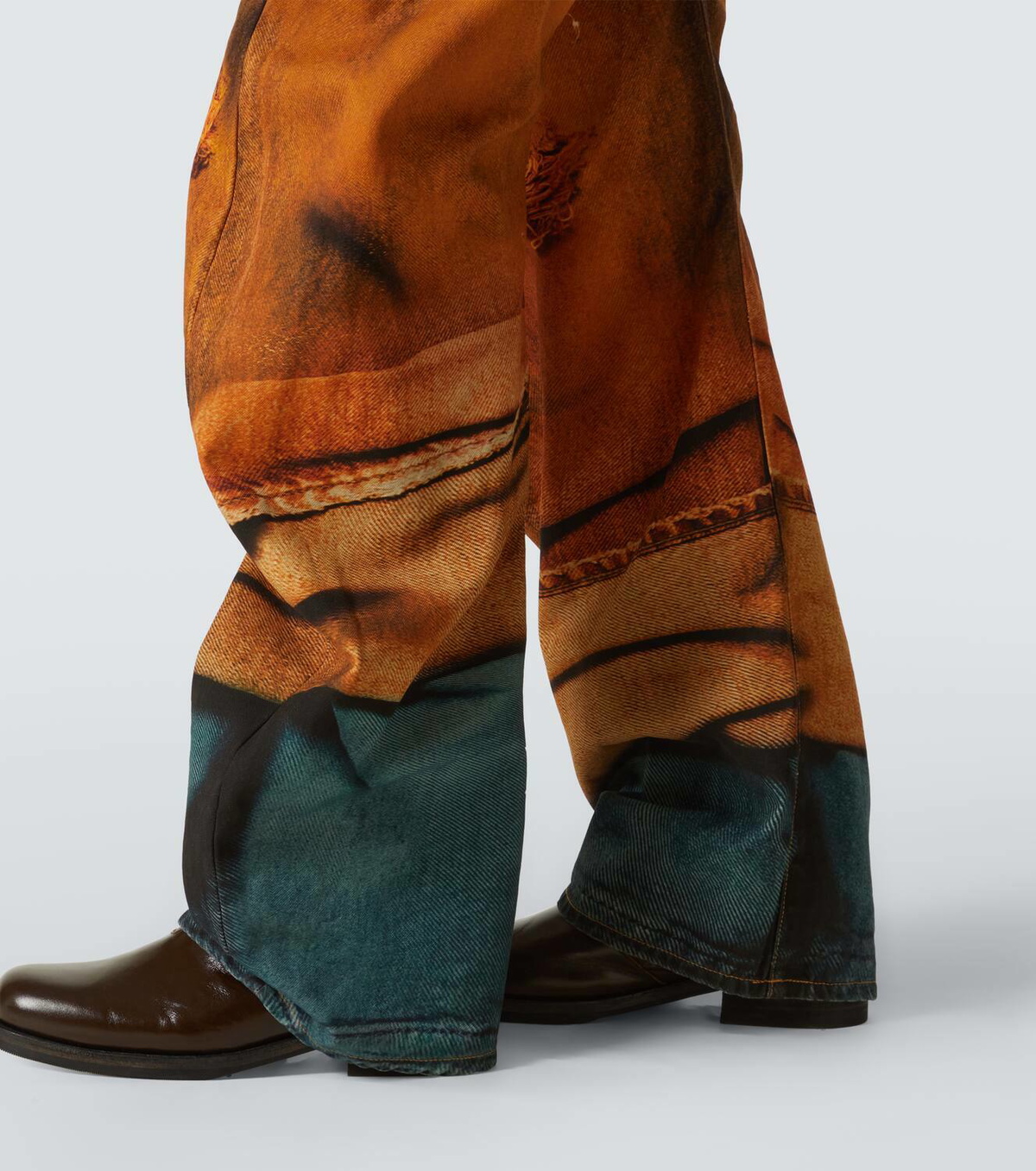 国内発/送関込【Acne Studios】 Trompe-l'oeil print trousers Acne Studios 1981 Trompe l'Oeil Splatter Button Fly Loose