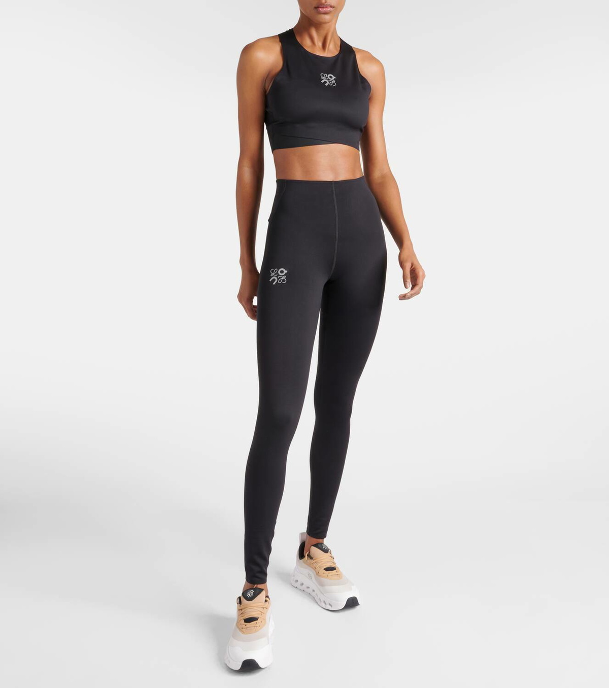 Tシャツ・カットソー LOEWE Black Leather And Fabric Leggings Loewe Black leather and fabric leggings | The Fashion Square