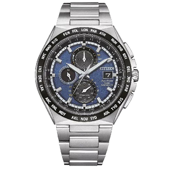 Photo: Citizen Radio-Controlled Chronograph Blue Dial Mens Watch AT8238-84L