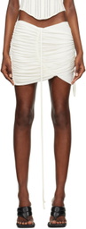 ANDREĀDAMO Off-White Gathered Miniskirt