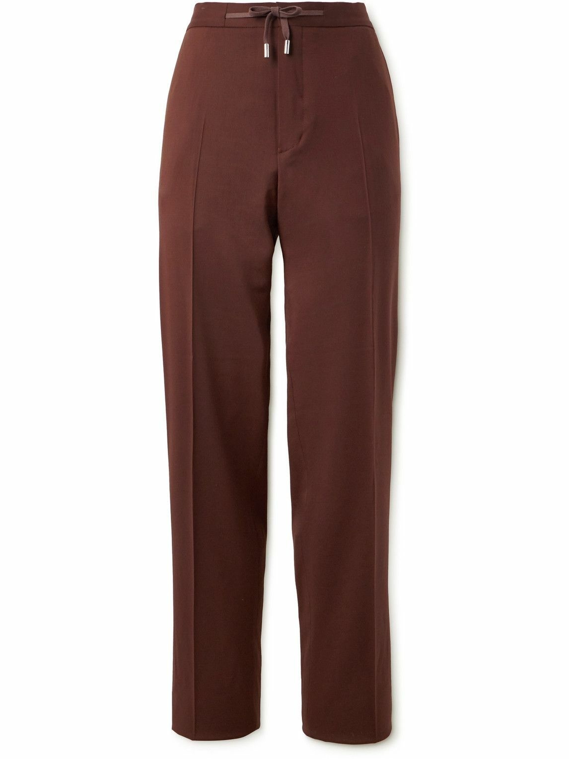 Photo: Mr P. - Tapered Wool-Twill Drawstring Trousers - Brown