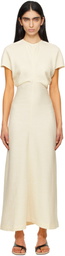 TOTEME Off-White Slouch Waist Crinkled Midi Dress