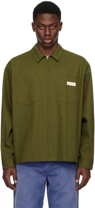 Photo: Marni Green Zip-Up Long Sleeve Shirt