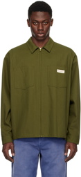 Marni Green Zip-Up Long Sleeve Shirt
