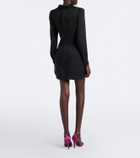 Alessandra Rich Bow-detail ruffled silk moiré minidress
