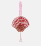 Clio Peppiatt Seashell beaded satin clutch