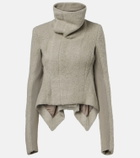 Rick Owens Asymmetric alpaca and wool-blend jacket