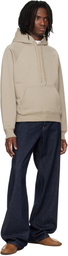 AMI Paris Beige Cotton Embossed Ami de Coeur Hoodie