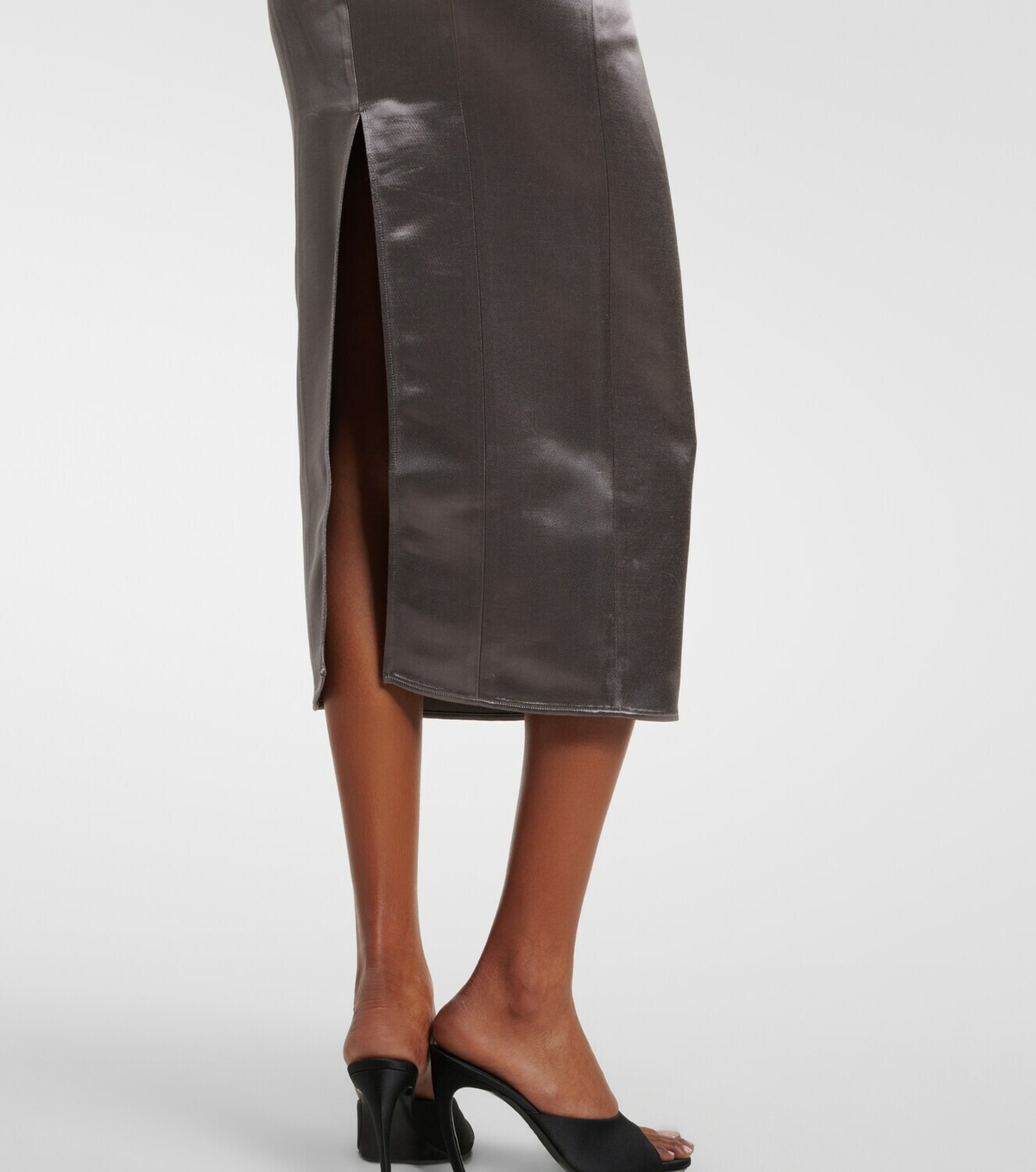 The Attico Open-back satin midi dress