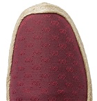 Gucci - Matador Horsebit Logo-Jacquard Canvas Backless Espadrilles - Burgundy