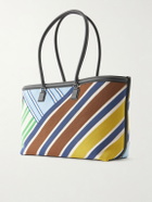 LOEWE - Verano Logo-Embroidered Striped Leather-Trimmed Canvas Tote