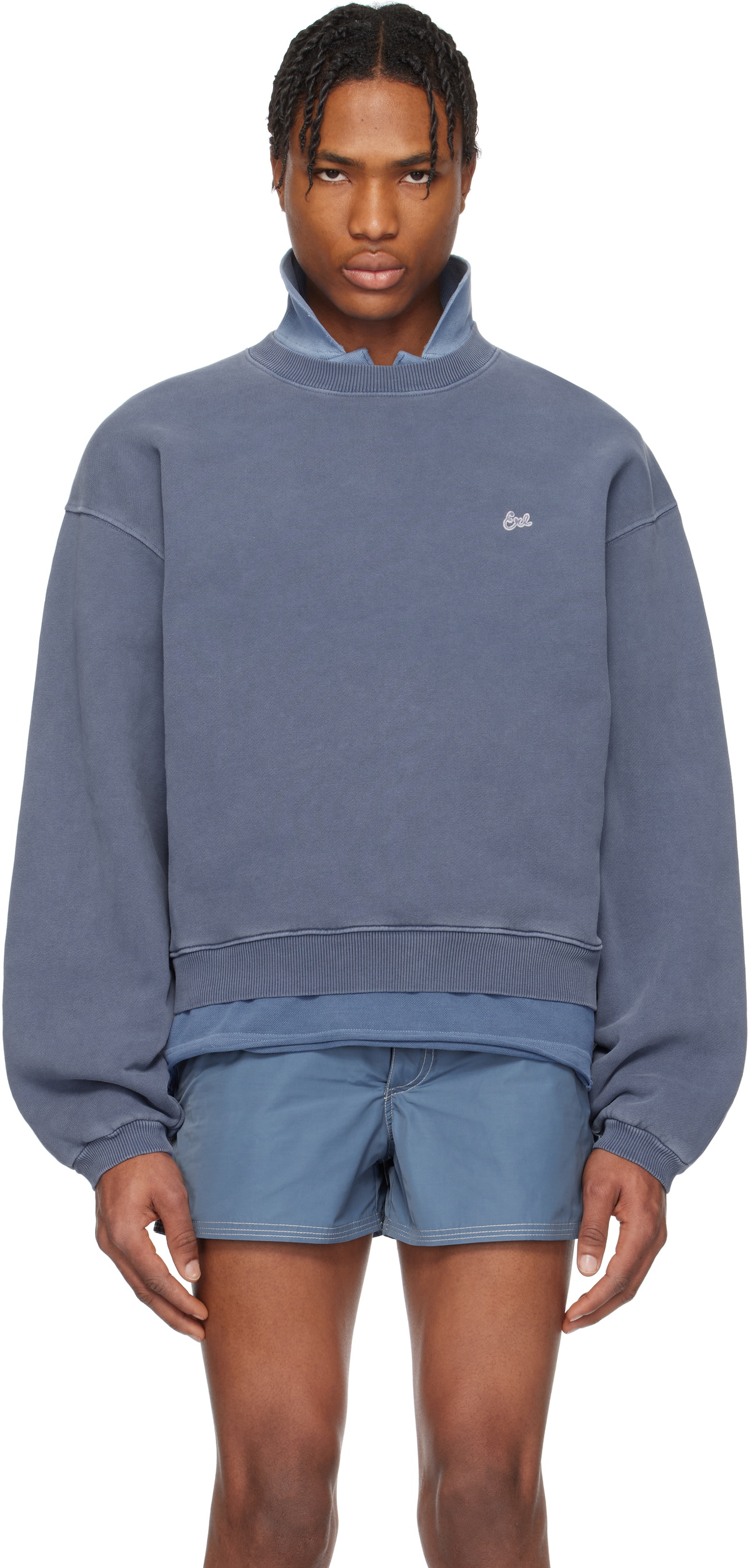 ERL Blue 'ERL' Crewneck Sweatshirt