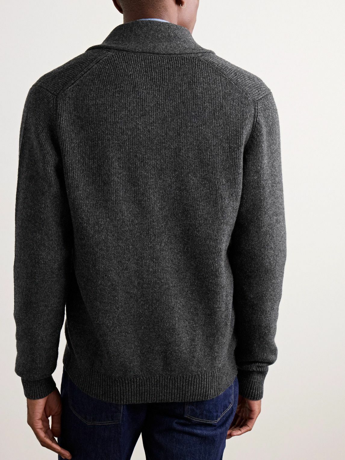 Sid Mashburn - Shawl-Collar Wool-Blend Cardigan - Gray