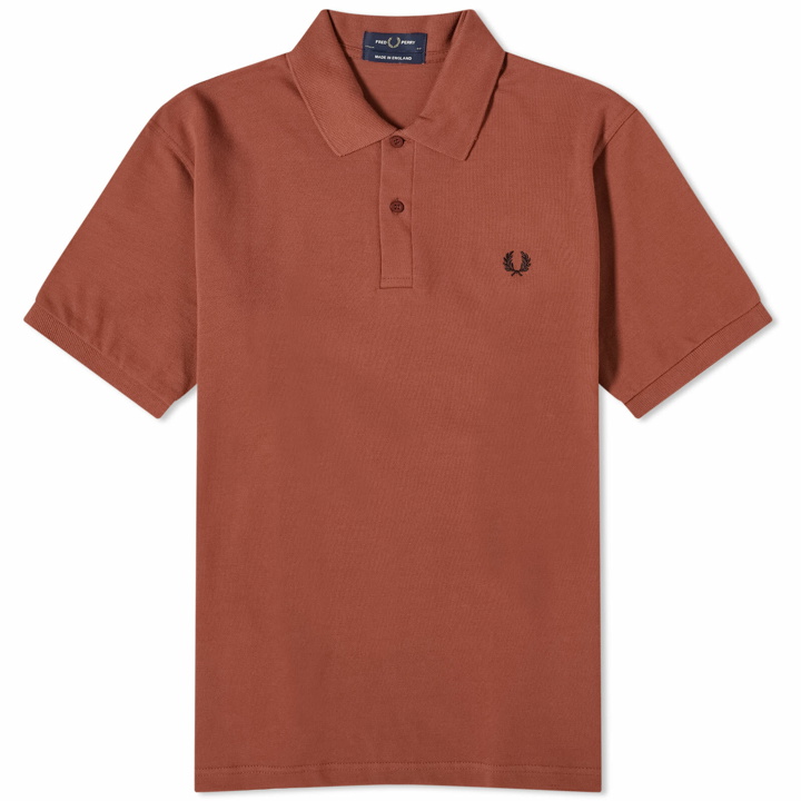 Photo: Fred Perry Men's Original Plain Polo Shirt in Whisky Brown/Black