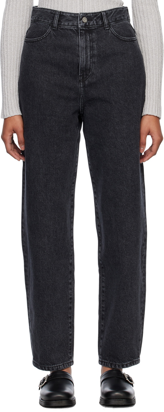 AMOMENTO Black Tapered Jeans