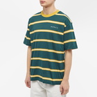 Edwin Men's Quarter Stripe T-Shirt in Pine Grove/Golden Yellow