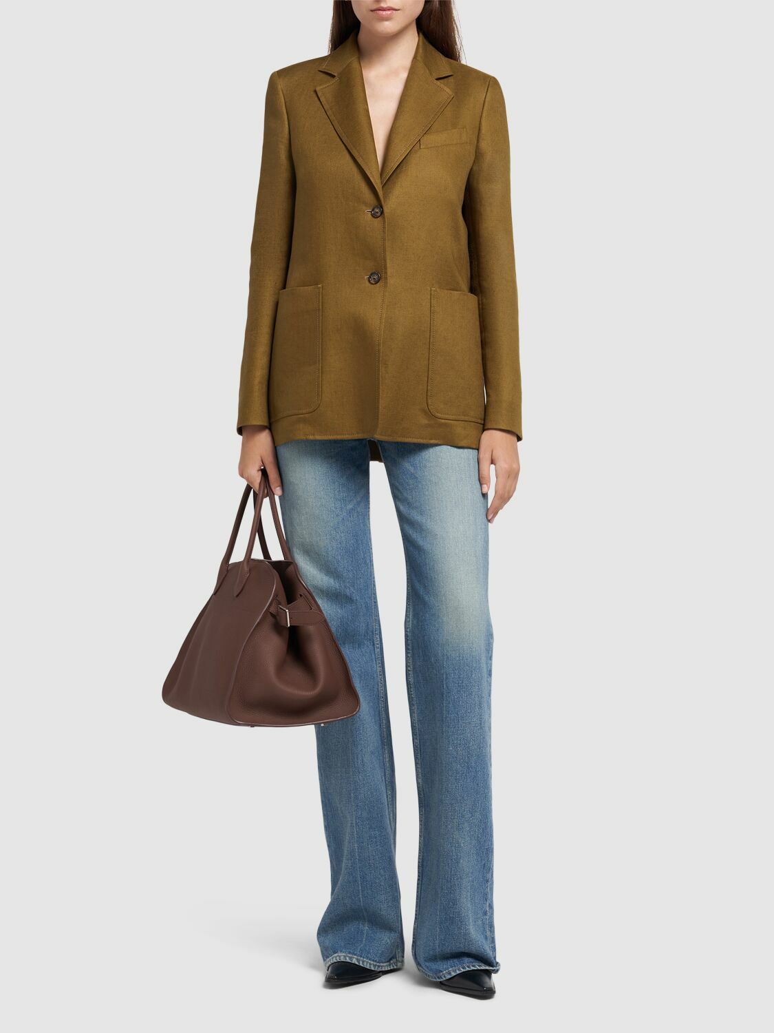 ジャケット Max Mara GUGLIA SINGLE-BREASTED BLAZER IN LINEN 1041075206017-a-guglia.jpg