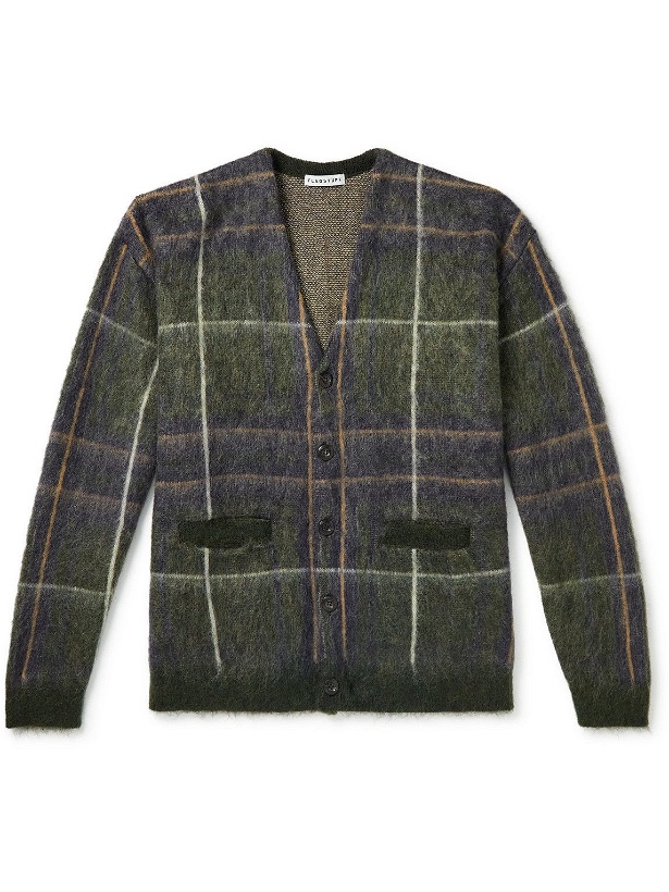 Photo: Flagstuff - Checked Knitted Cardigan - Green