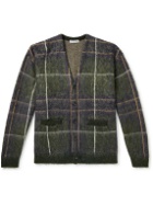 Flagstuff - Checked Knitted Cardigan - Green