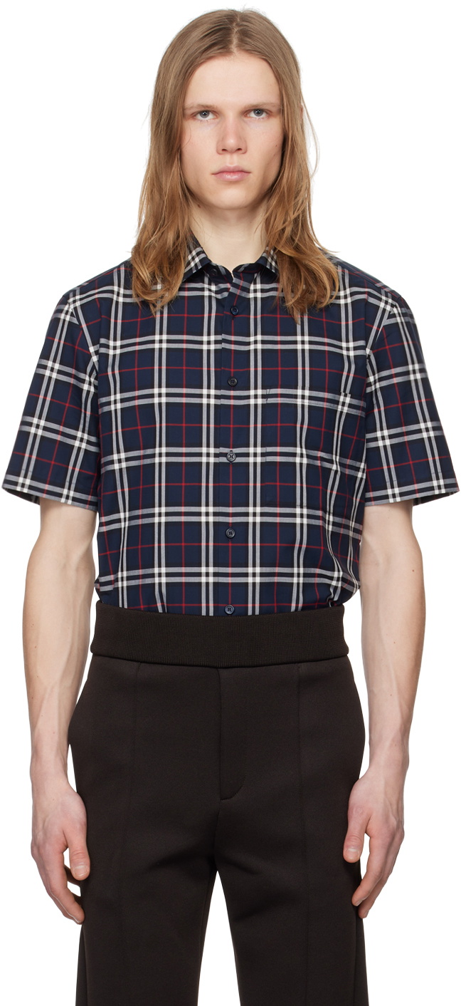 Burberry Blue Check Shirt Burberry