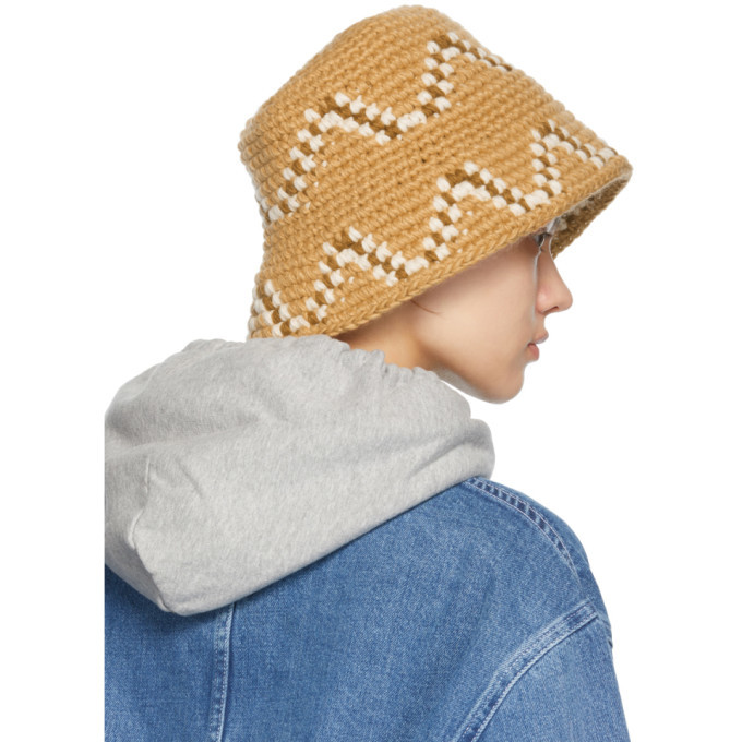 Stussy Tan Giza Knit Bucket Hat