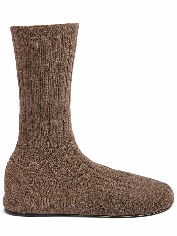 Photo: BOTTEGA VENETA - Domenica Wool Blend Knit Sock Boots