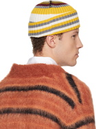 Marni Yellow & Gray Striped Ribbed Beanie