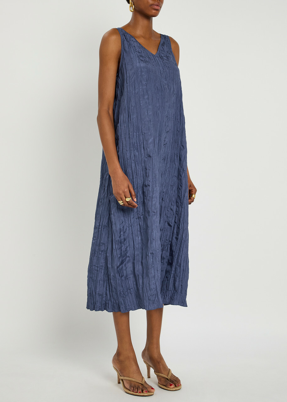 eileen fisher blue silk dress Silk Crepe de Chine Dress – Eileen Fisher Renew
