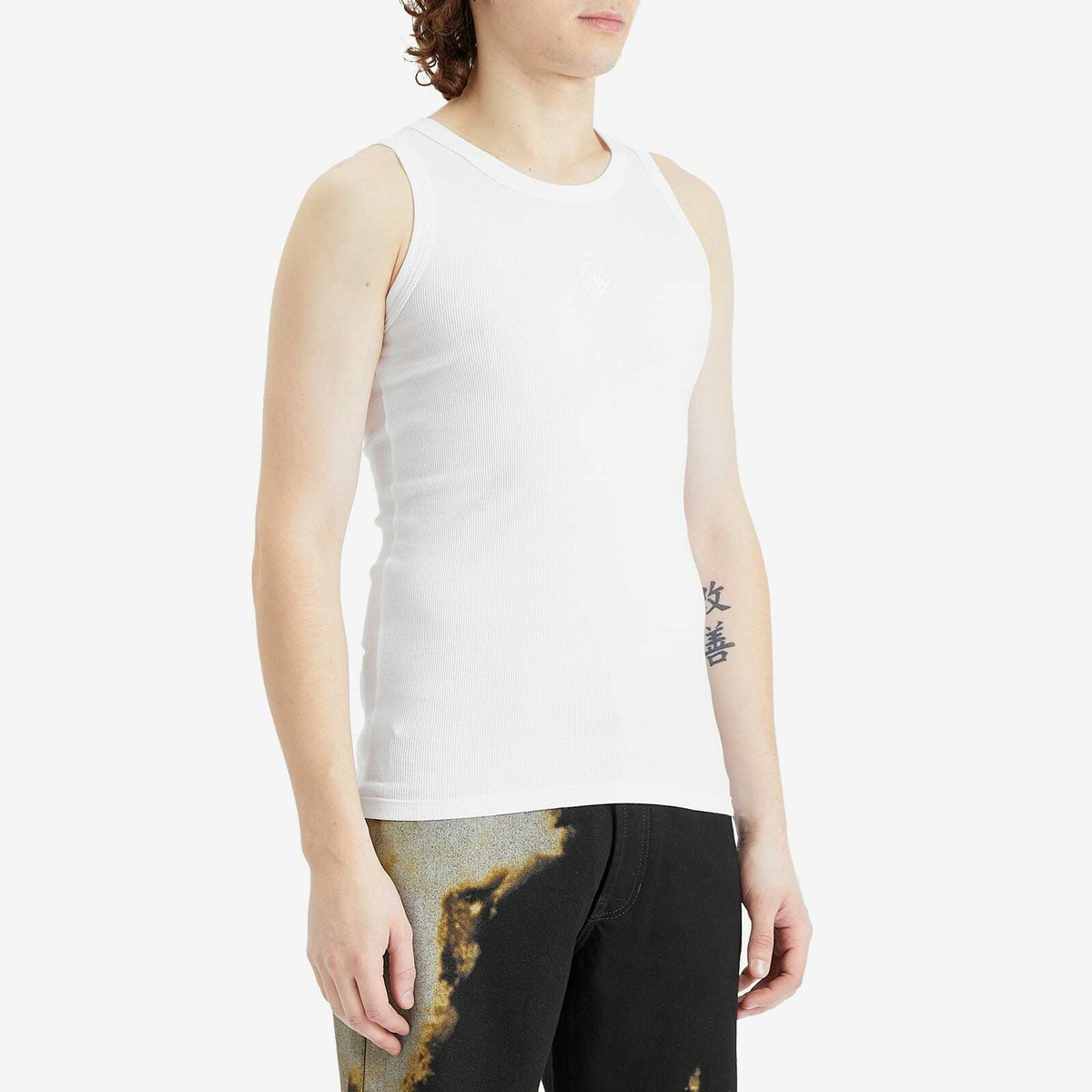 Alexander McQueen Men's Upside Down Logo Vest in Optical White