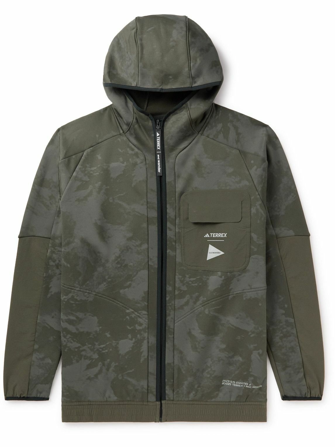 Photo: adidas Consortium - And Wander TERREX Printed Stretch Recycled-Jersey Hooded Jacket - Unknown