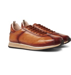 Officine Creative - Keino Polished-Leather Sneakers - Men - Brown