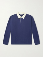 FRAME - Cotton-Jersey Polo Shirt - Blue