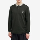 Fred Perry Men's x Craig Green Double Layer Long Sleeve Polo in Night Green