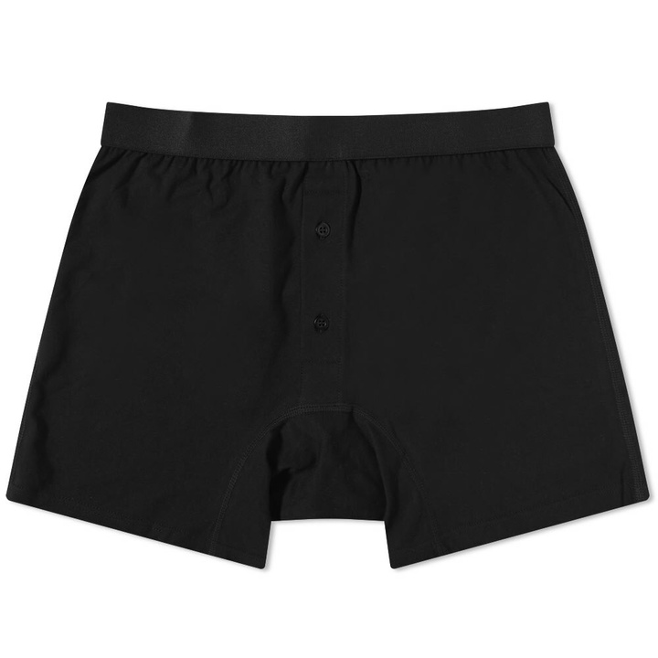 Photo: Comme des Garçons SHIRT Men's Sunspel Button Boxer in Black