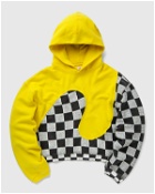 Erl Yellow Checker Swirl Hoodie Knit Black/Yellow - Mens - Hoodies