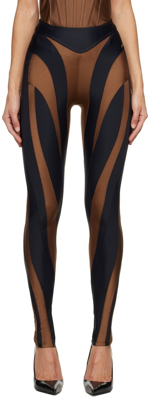 Photo: Mugler Brown & Black Spiral Leggings