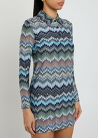 Missoni Zigzag-intarsia Fine-knit Mini Dress Multicoloured
