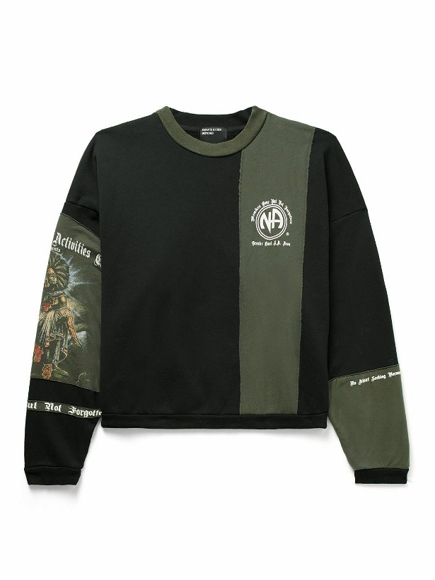 Photo: Enfants Riches Déprimés - Printed Patchwork Cotton-Jersey Sweatshirt - Black