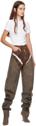 Y/Project Brown Scrunch Boots