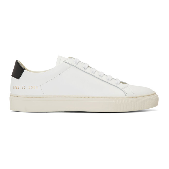 Photo: Woman by Common Projects White and Black Original Achilles Low Sneakers
